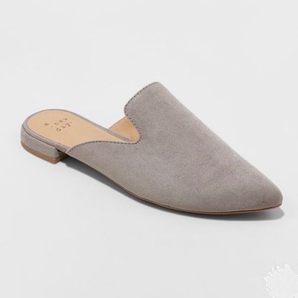 a new day | Shoes | A New Day Gray Velma Slip On Pointy Toe Mules Nwt ...